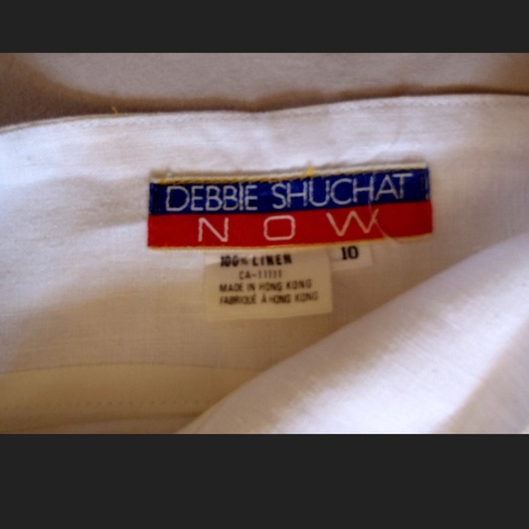 VINTAGE White LInen "Debbie Shuchat" Skirt - Picture 6 of 7